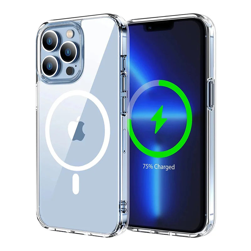 Magnetic MagSafe-Compatible Clear Case for iPhone (11–16 Series)