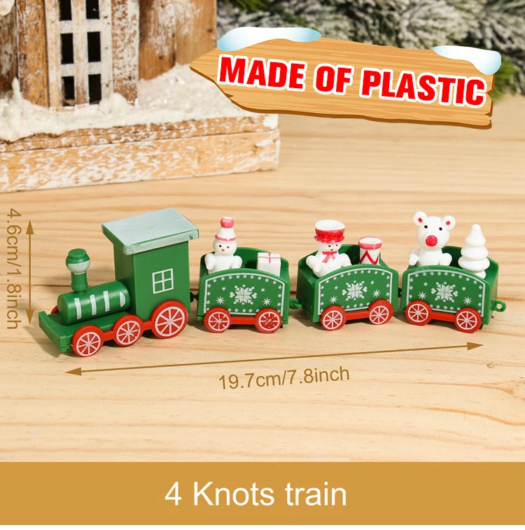 Wooden Christmas Train Ornament Set
