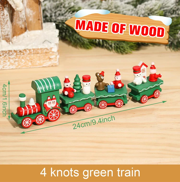 Wooden Christmas Train Ornament Set