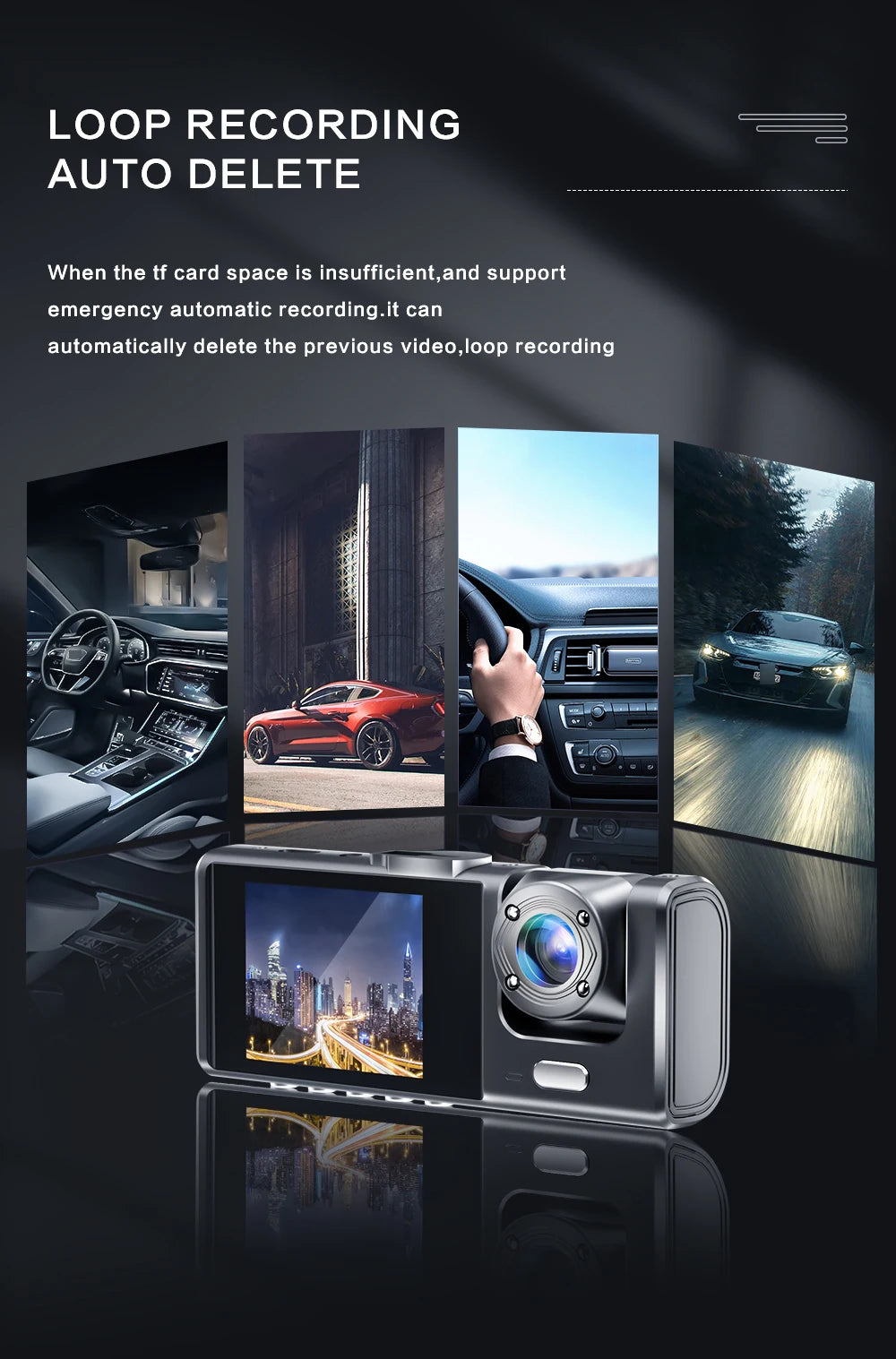 1080P Dual Dash Cam with Night Vision