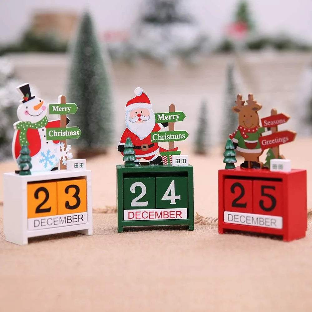 Wooden Christmas Countdown Calendar Blocks
