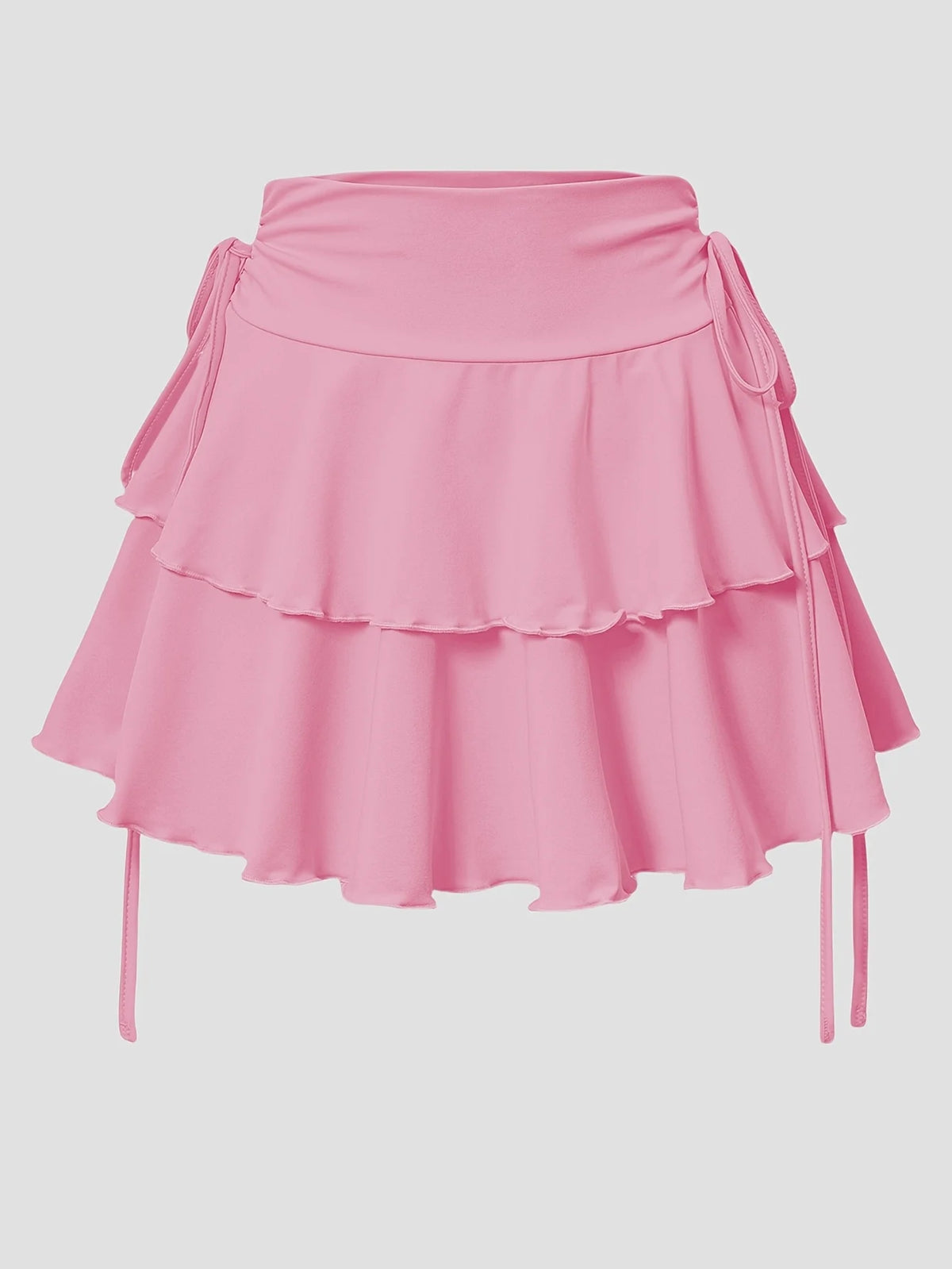 High-Waist Lace-Up Mini Skirt