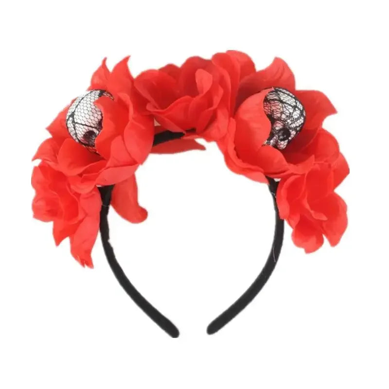 Halloween Skeleton Flower Headband