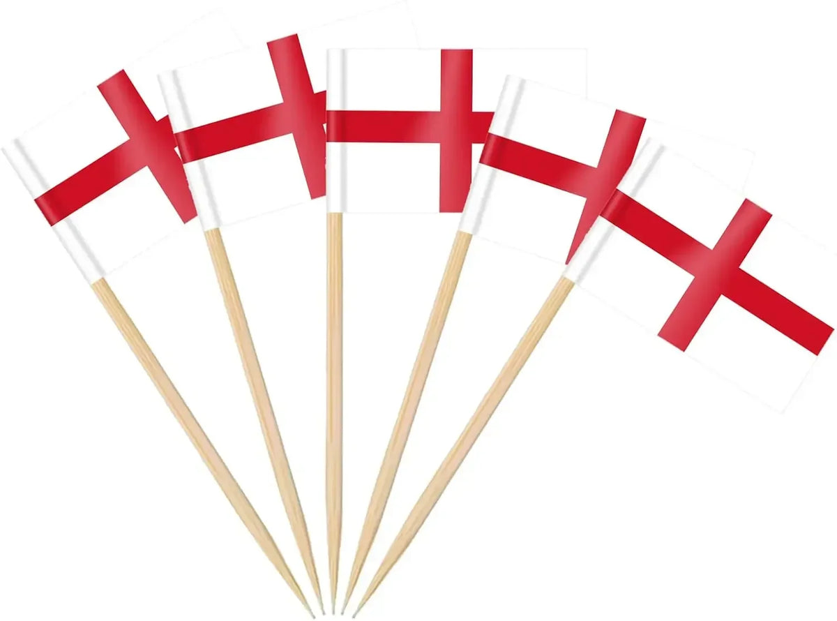 Themed Party trick - Mini Flag Cupcake/Cake/Cocktials/Fruitplatter Toppers (100 Pack)