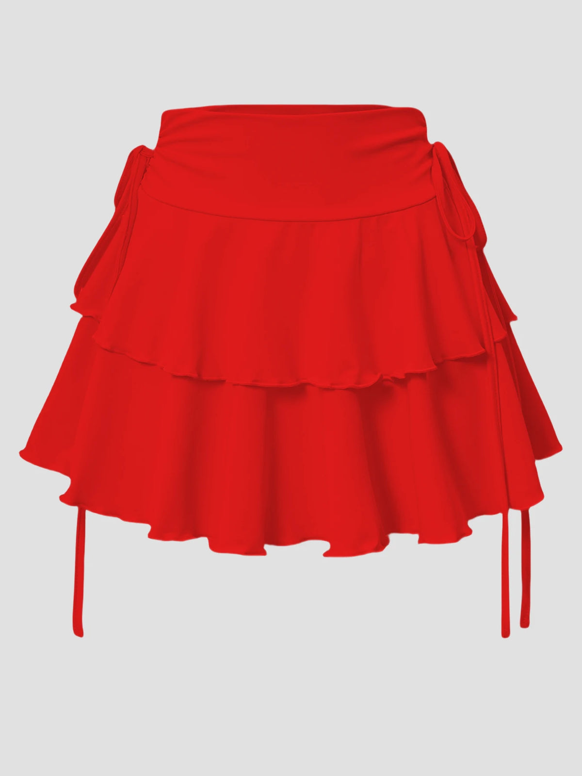 High-Waist Lace-Up Mini Skirt